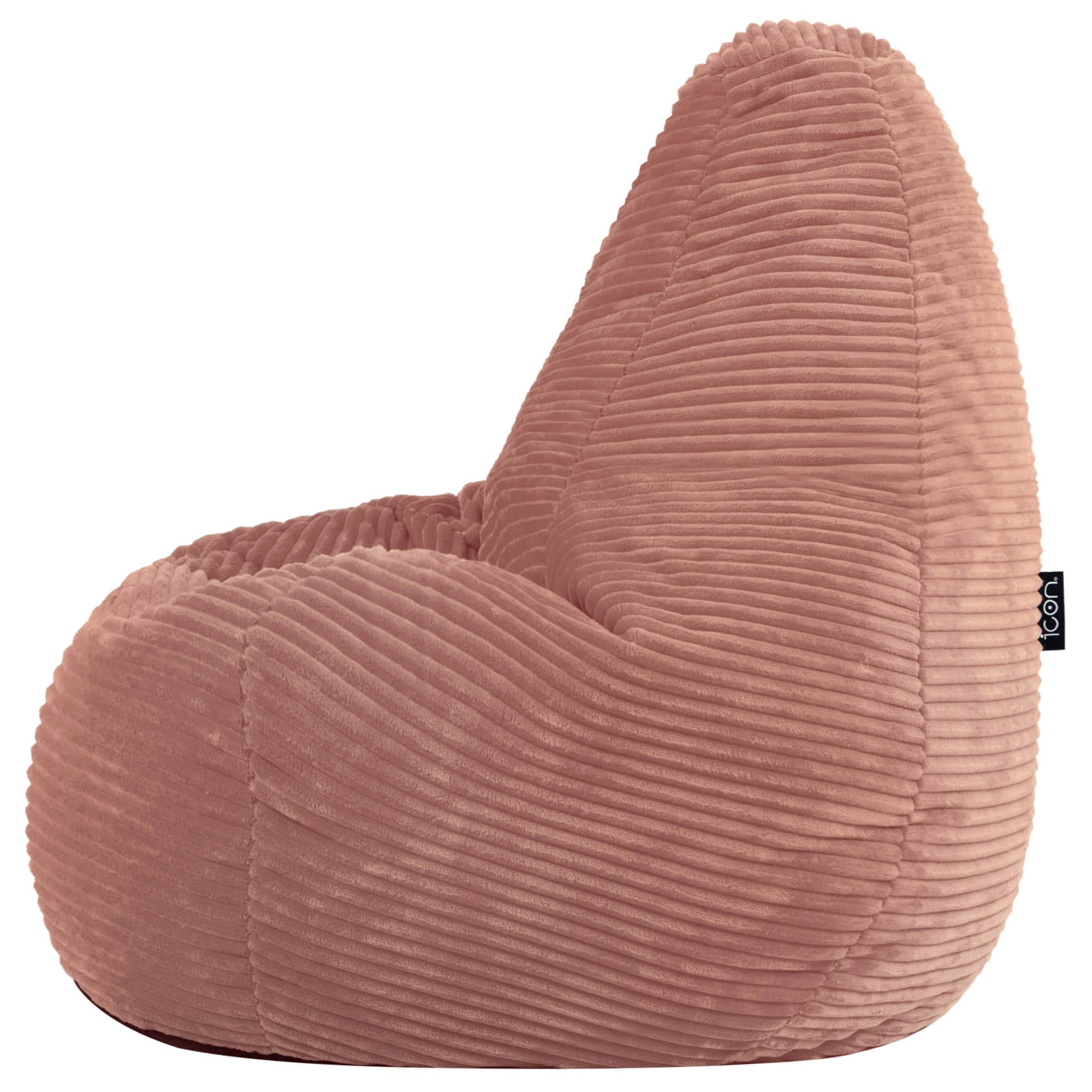Pouf poire enfant à dossier haut Icon velours côtelé rose aube, 65x65cm Oeko-Tex® - 5