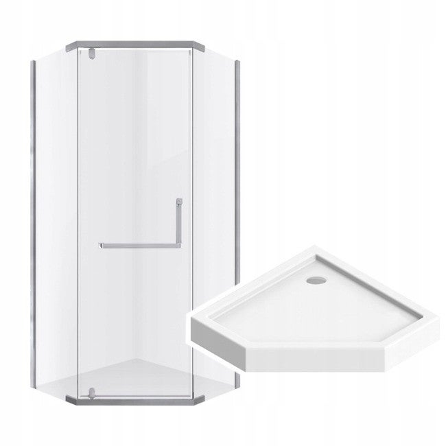 Kabina prysznicowa Durasan DIAMOND 80x80 chrom z brodzikiem zestaw