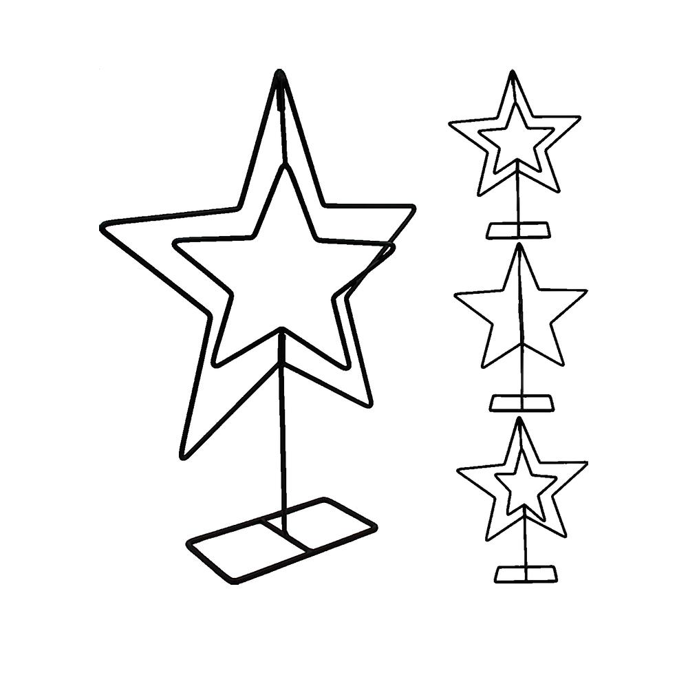Gwiazda dekoracyjna Affek Design nowoczesna minimalistyczna czarna 50 cm