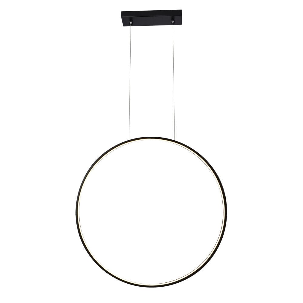 Lampa wisząca AGARO LED 27W Ciepła biel 3296lm czarna wym: 241 x 87 x 4 cm Shilo