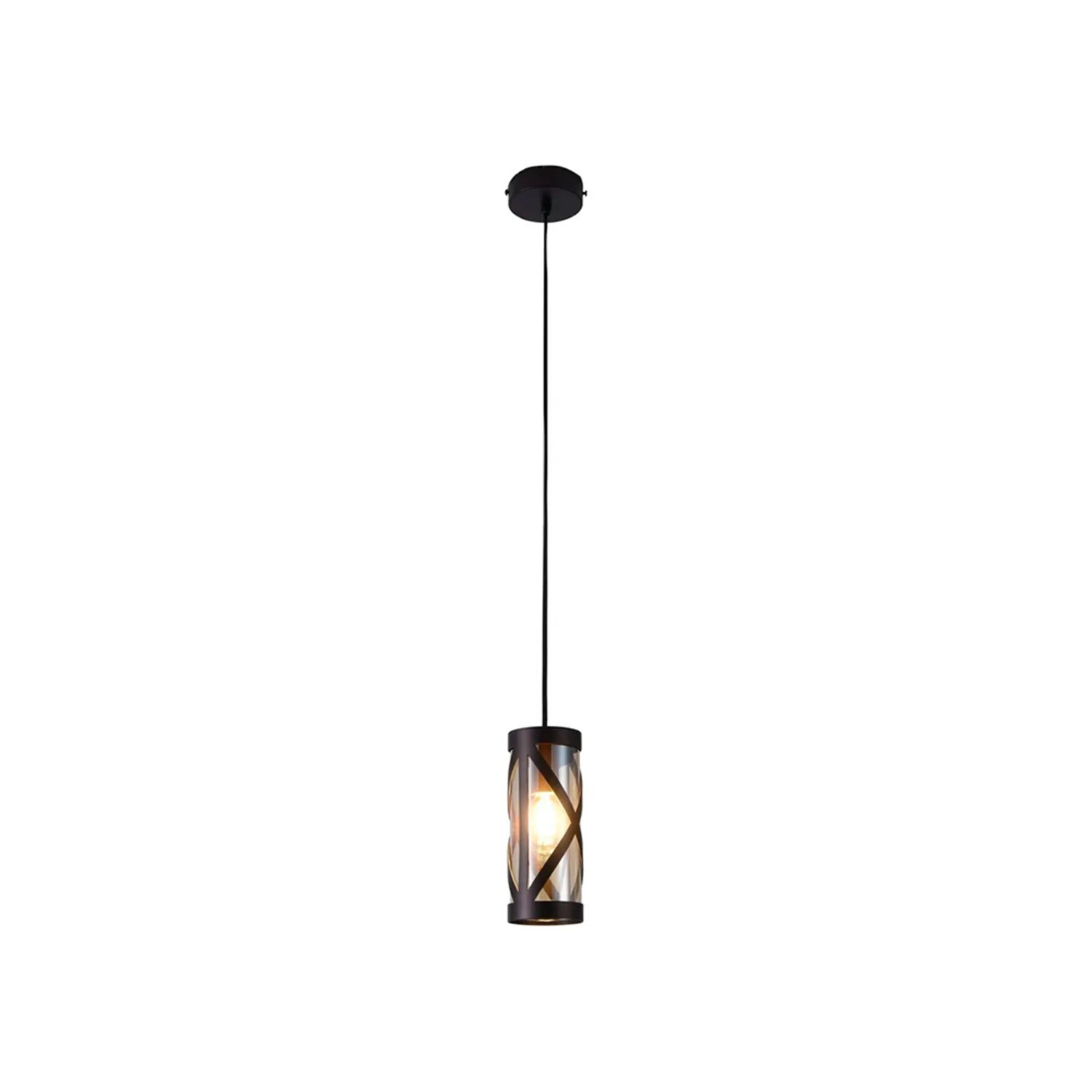 Lampa wisząca Oberon brązowo-bursztynowy 1xE14x40W metal wym:120x10x10cm IP20 Rabalux