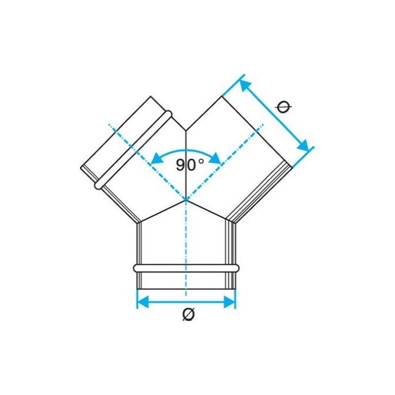 Culotte simple galva diamètre 200 mm - CS 90° ⌀200 - 11093086 ALDES - 11093086 - 2