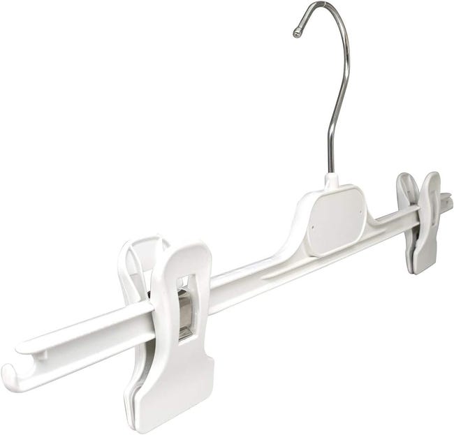 Kiroplast 40 Perchas Blancas para Pantalones Clips Muletas Que