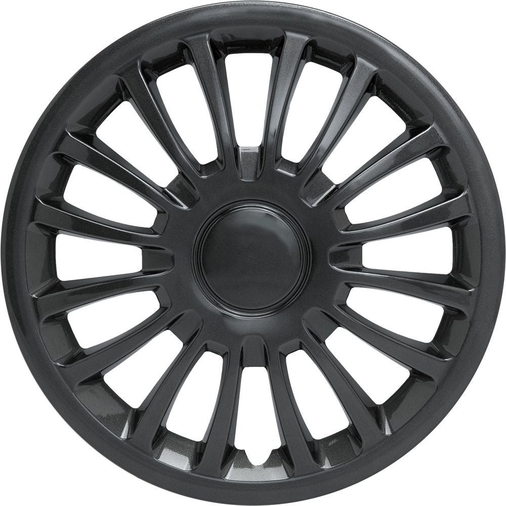 Set 4 Copricerchi Auto Monza Grigi 13'' - Universali In ABS, Facili Da Installare