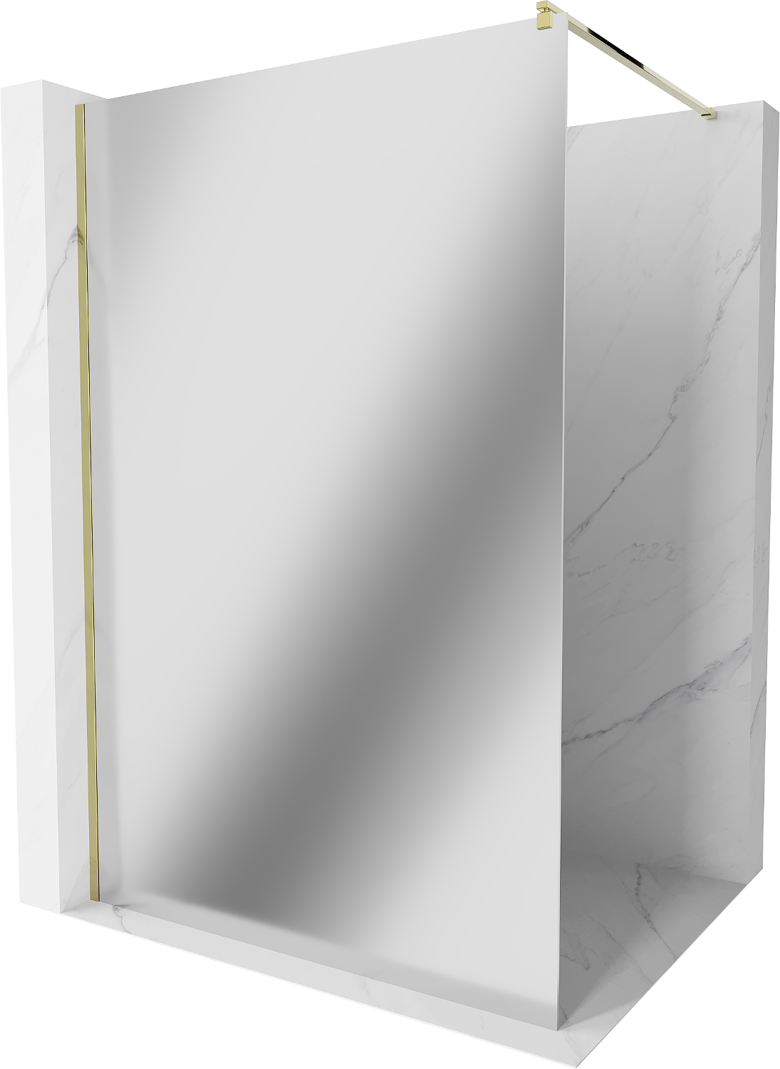 Mexen Kioto ścianka prysznicowa Walk-in 80 x 200 cm, lustro 8 mm, złota - 800-080-101-50-50