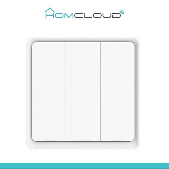 Interruttore pulsante intelligente Smart senza fili Zigbee 3 canali per controllo luci da remoto