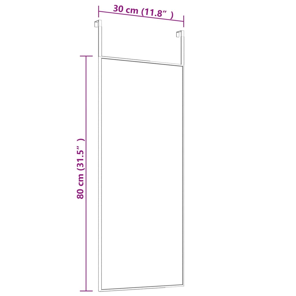 Miroir de porte doré 30 x 80 cm verre et aluminium - 4