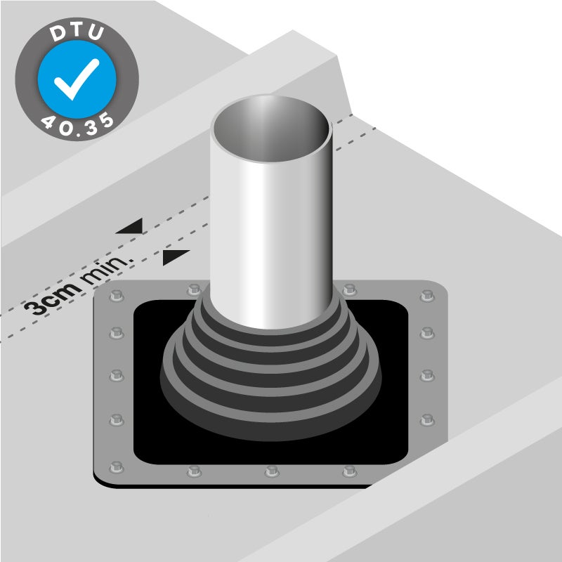 Kit sortie de toiture bac acier EPDM pour conduit Ø0-146 SCELL-IT - 3