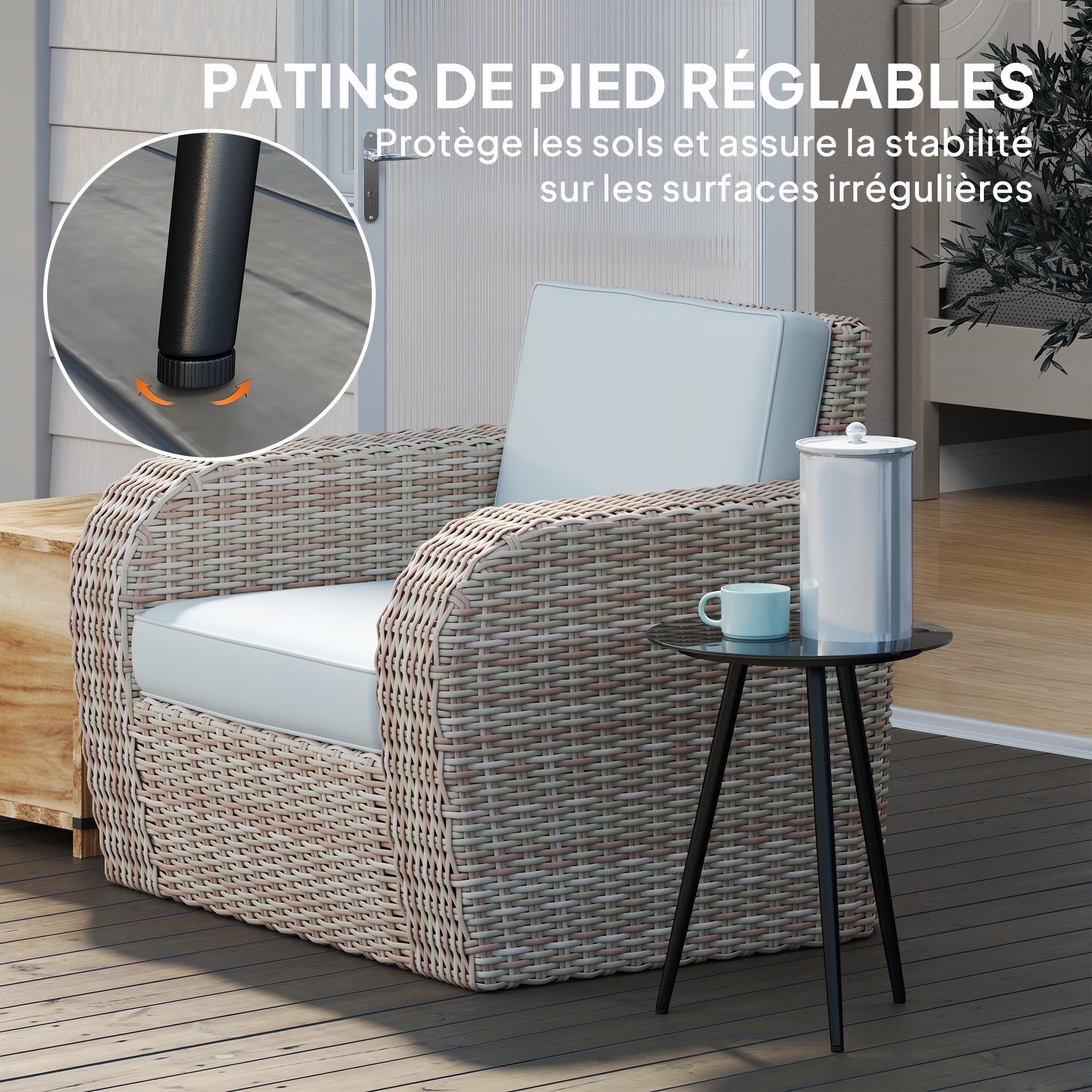 Table basse de jardin Acier Outsunny - 7
