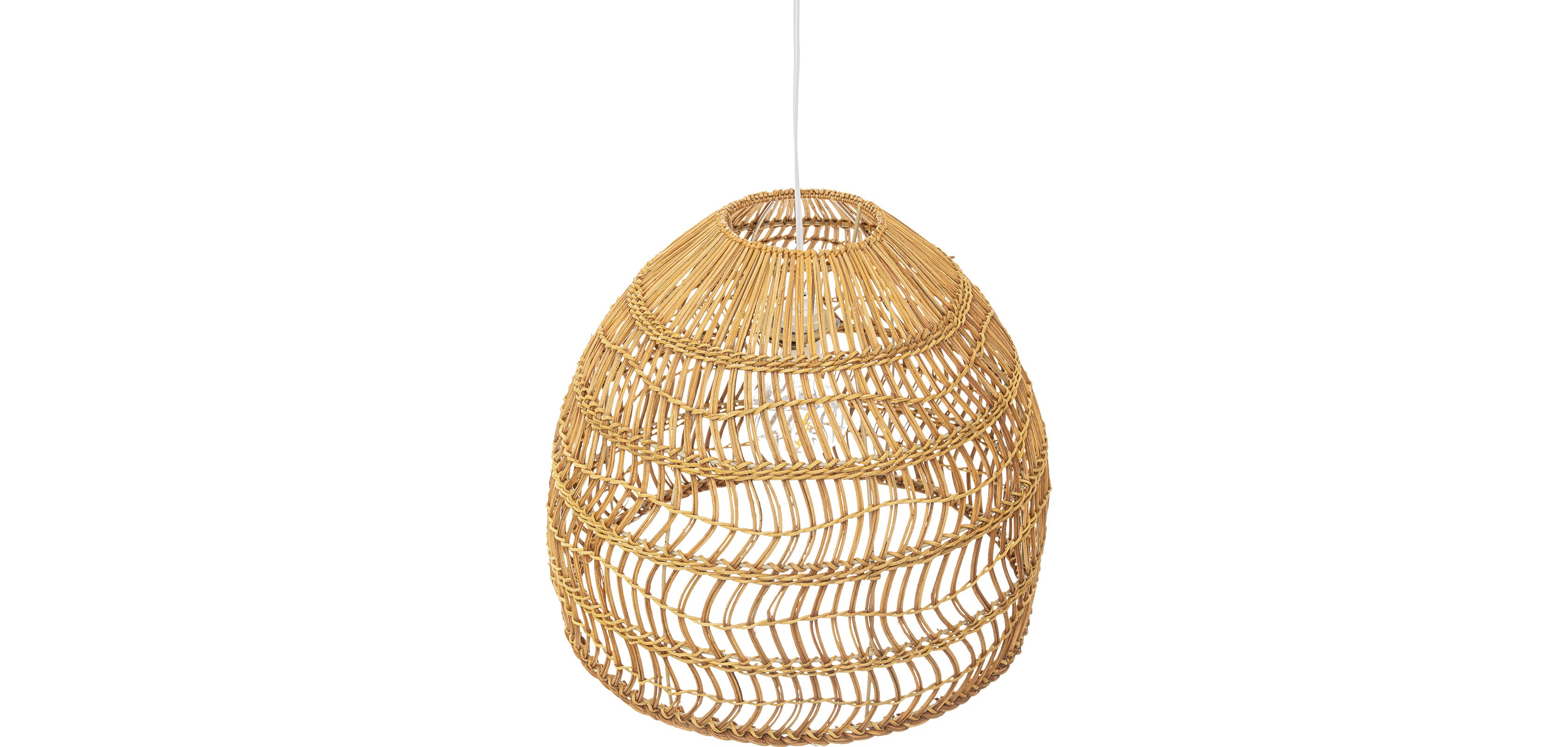 Lampe de Plafond en Rotin - Lampe Suspendue stile Boho Bali - 60cm - Seam Bois naturel - 5