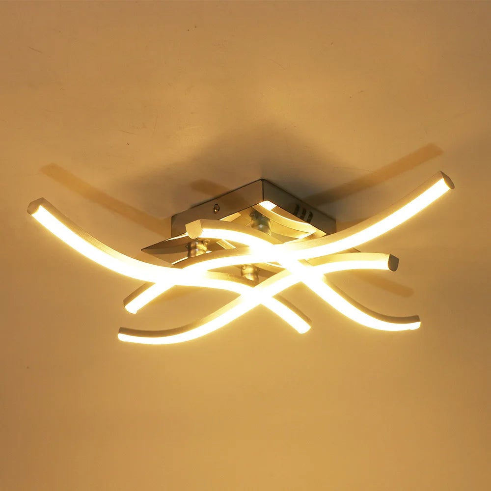 Nowoczesna lampa sufitowa LED, wpuszczana lampa sufitowa 24 W, designerska lampa sufitowa z czterema źródłami światła, ciepłe białe światło