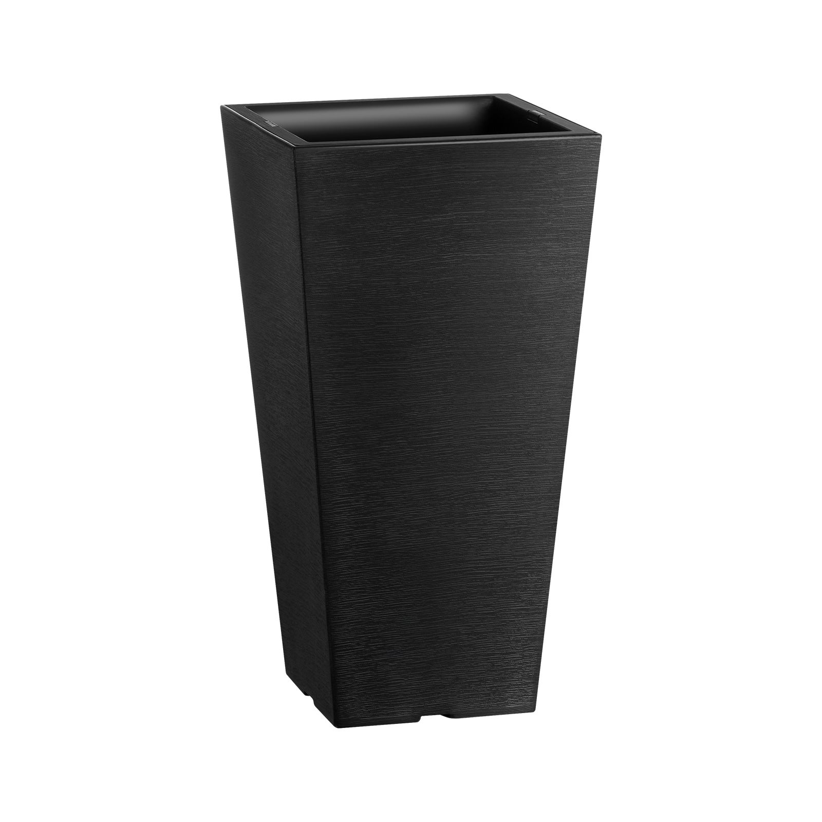 Ensemble de 2 jardinières SucceBuy d’extérieur 55 cm, carrées coniques noires avec drainage intégré, design moderne - 3