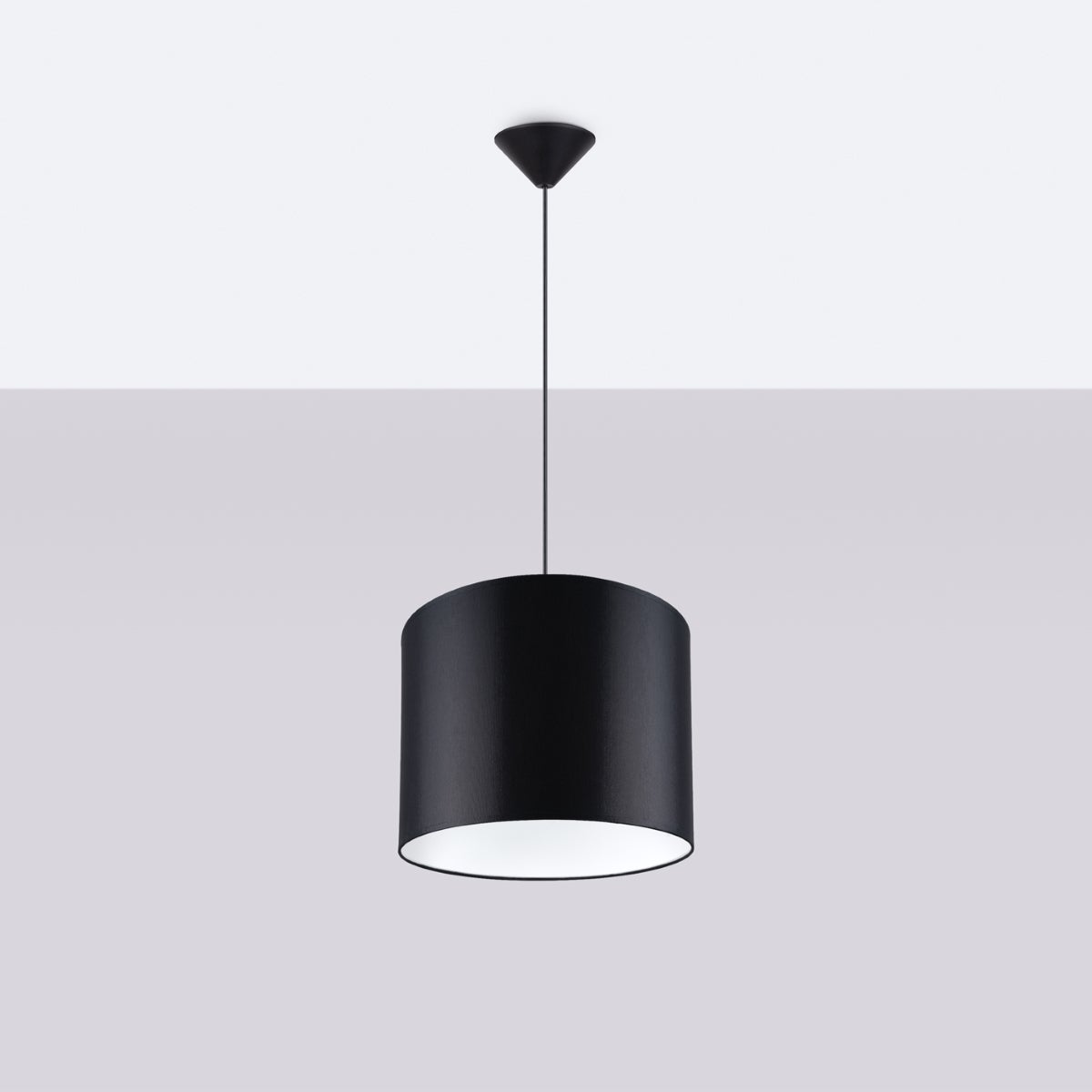 Lampa wisząca GLOXO 30 czarna LED 4000K - 30x30x88cm Sollux