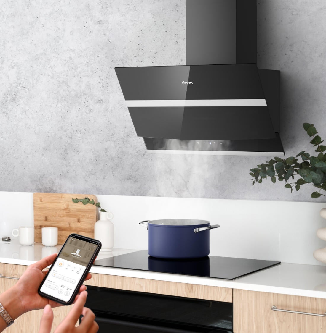 Hotte Tactile 60cm 650 m3/h Classe A+++ 4 Vitesses Booster Wi-Fi Connecté Touche Tactile Verre Noir 736NBK60 - 3