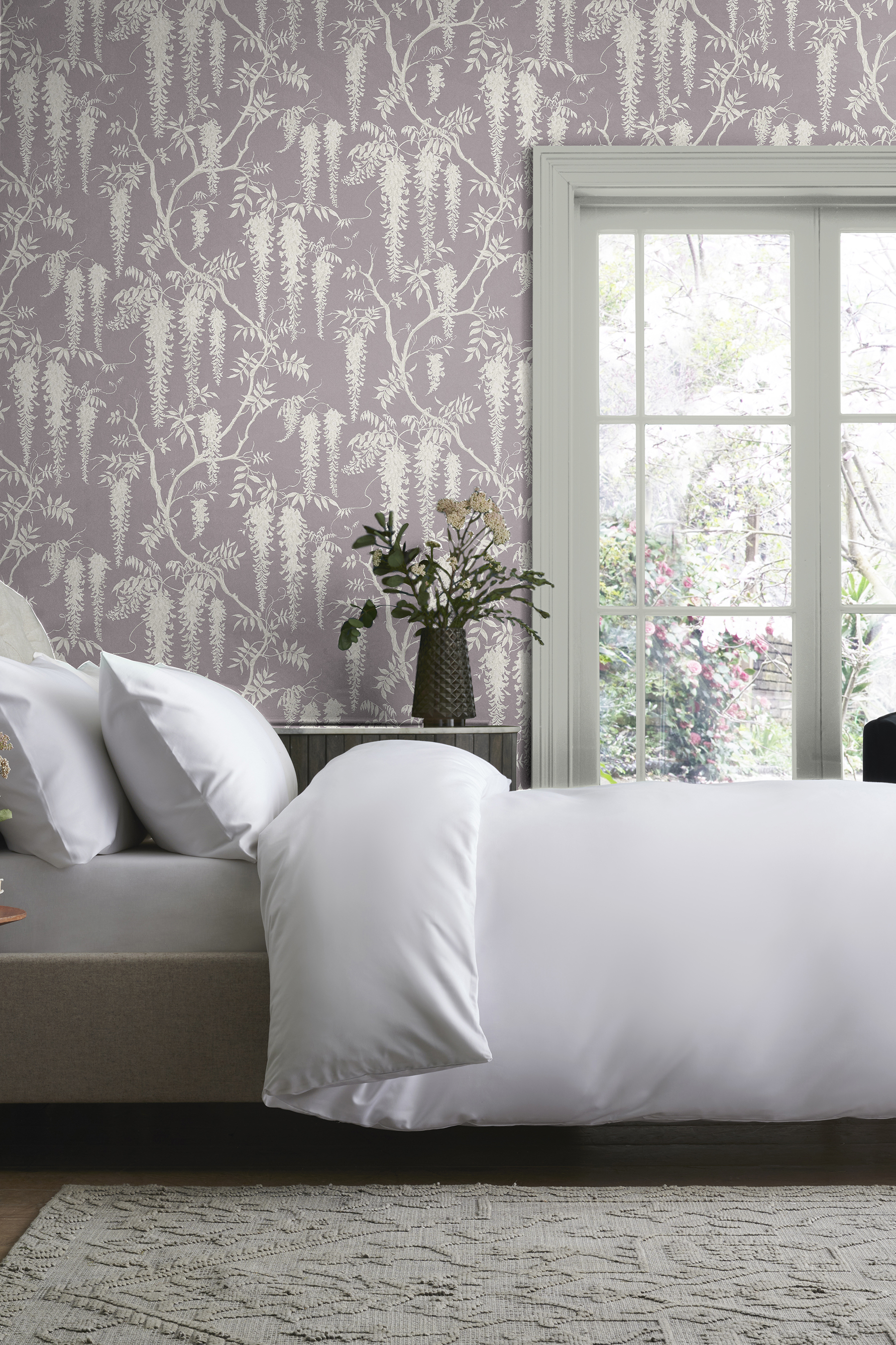 Next papel pintado senderos de glicinas malva 1005 x 52cm violeta