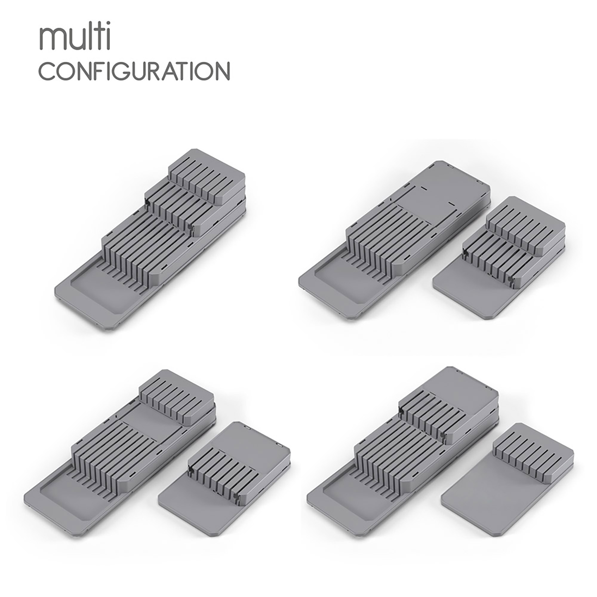 Metaltex BLADE FIT - Organizador Customizable (hasta 3 niveles o módulos independientes) de Cuchillos para Cajón o Sobre encimera - 2