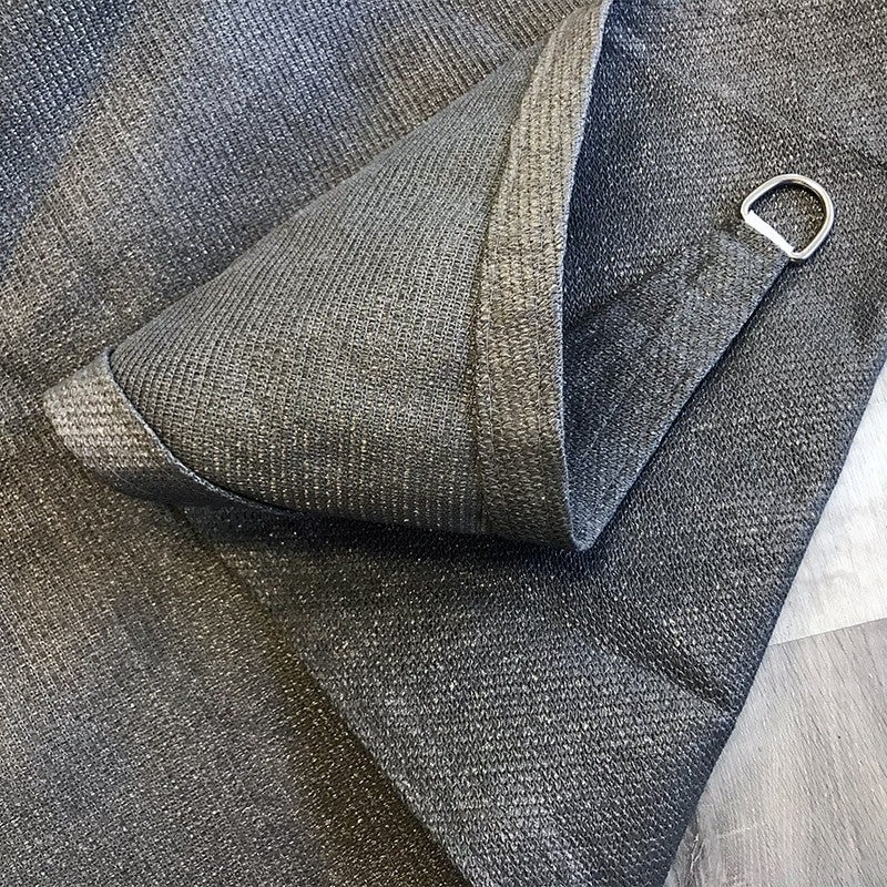 Voile d'ombrage 5 x 4 x 4 m triangulaire 280g/m² - Haute densité résistante au vent - Tissu micro-aéré - Gris - 7