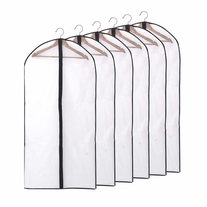 Lot De 12 Housses De Vêtements Semi-Transparents 60x120/100/80cm - Protection Anti-Poussière, Anti-Mites Et Étanche - Blanc
