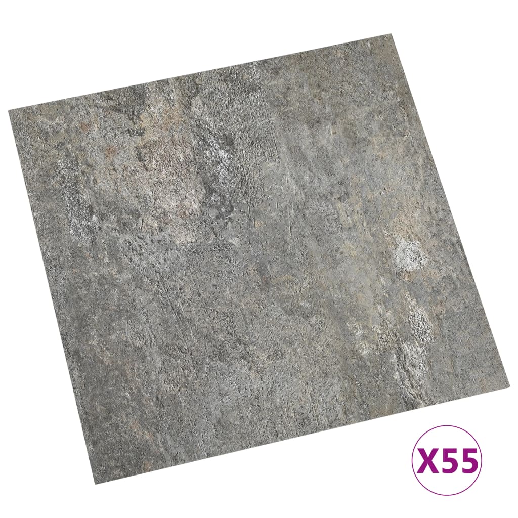 55 piezas lamas para suelo autoadhesivas | tarimas de suelo | tarimas autoadhesivas pvc 5,11 m² gris cfw46790