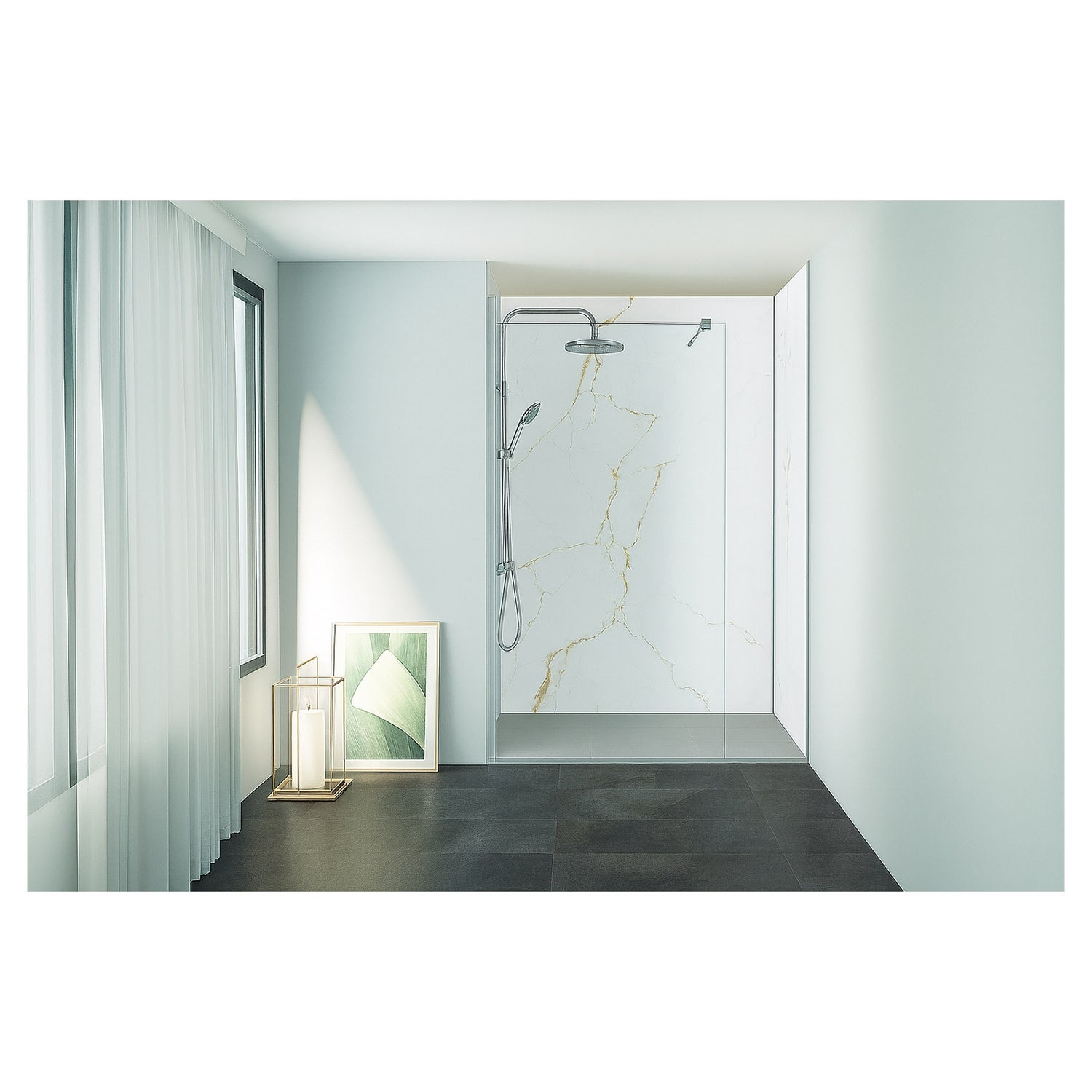 Kit instalaciÛn paneles murales nicho ORMA m·rmol blanco mate 120cm ...