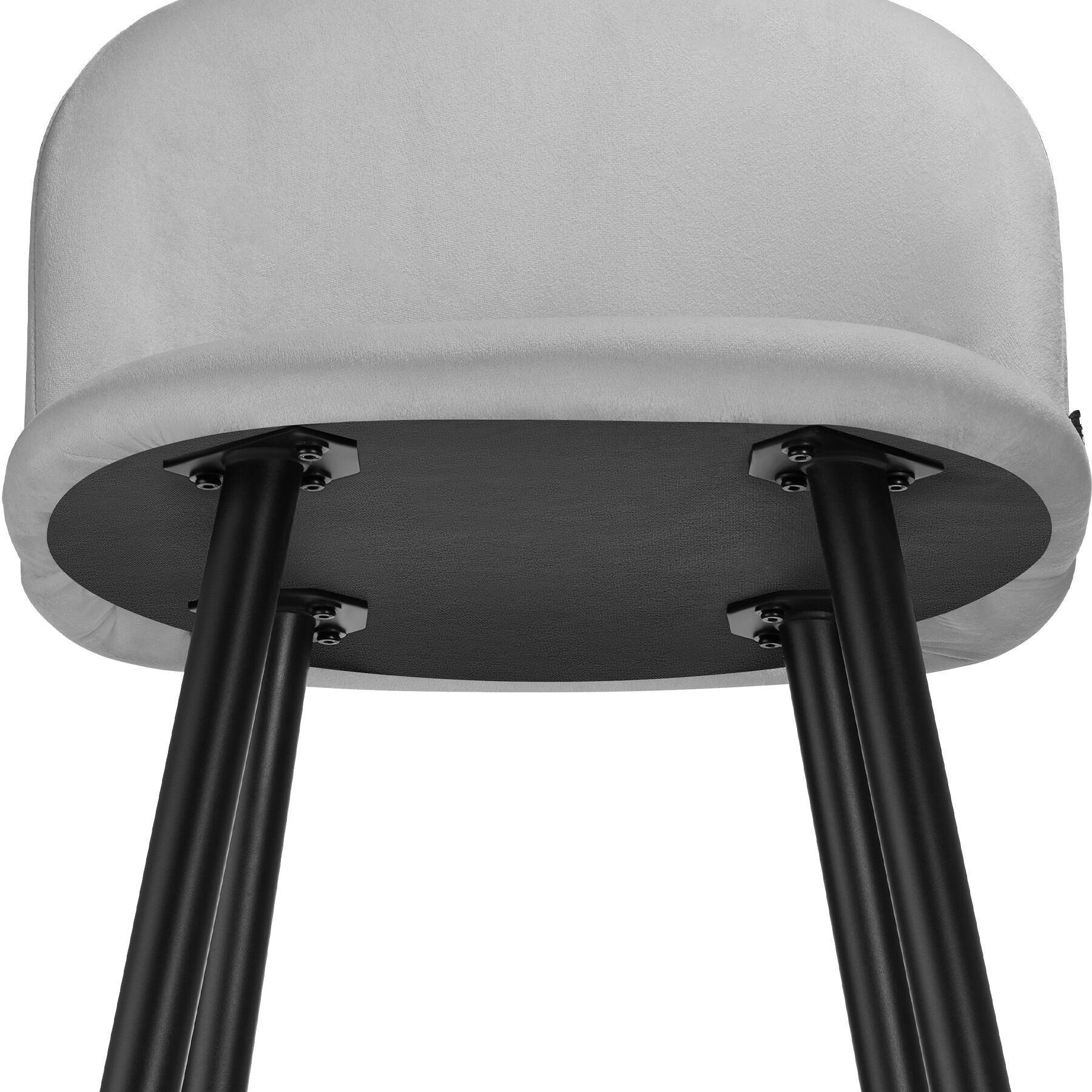 Lot de 2 chaises de bistrot en polyester et acier à l'aspect velours rembourré avec repose-pieds TECTAKE - 6