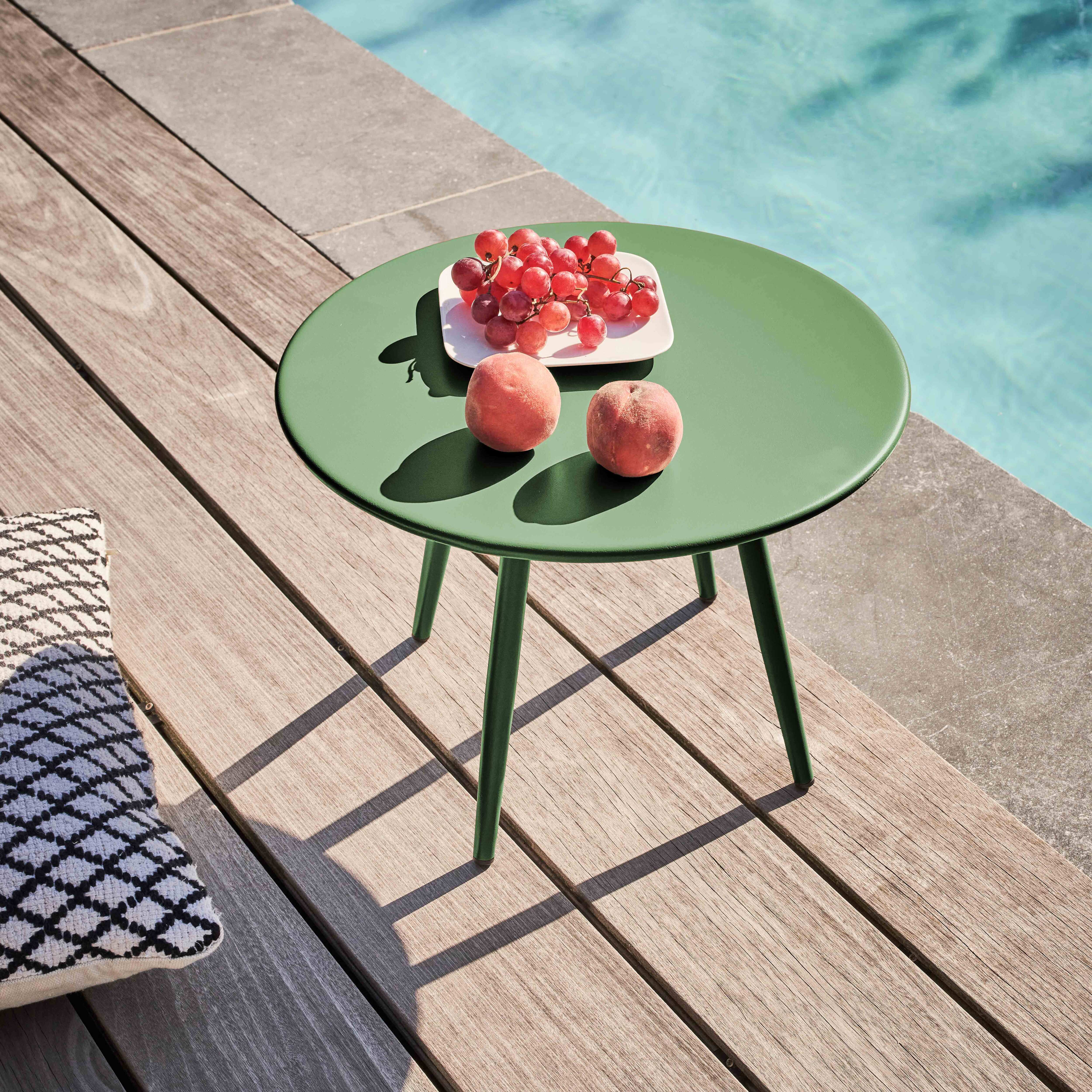 Tavolo Pieghevole Tavolino Da Giardino Quadrato 40x40cm Verde