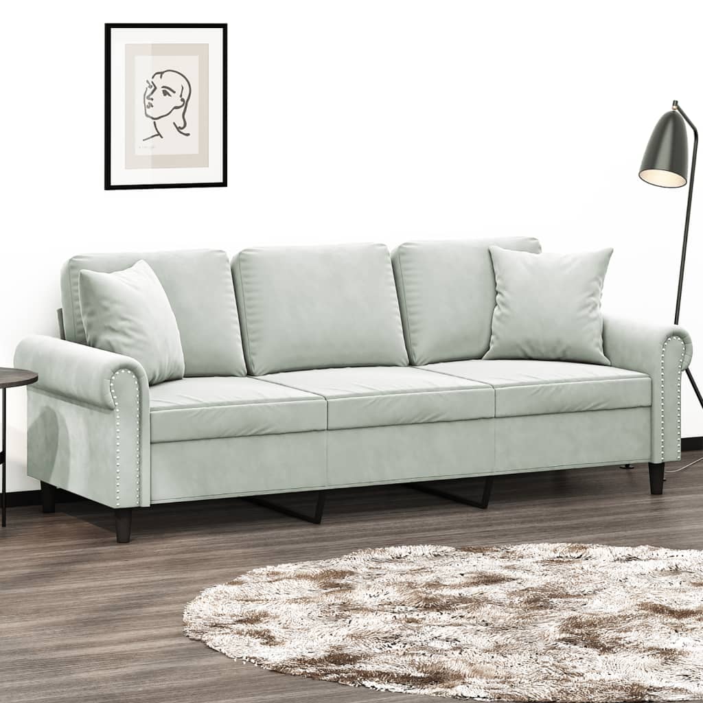 VidaXL Canapé à 3 places Gris foncé 180 cm Velours, canapé, canapé