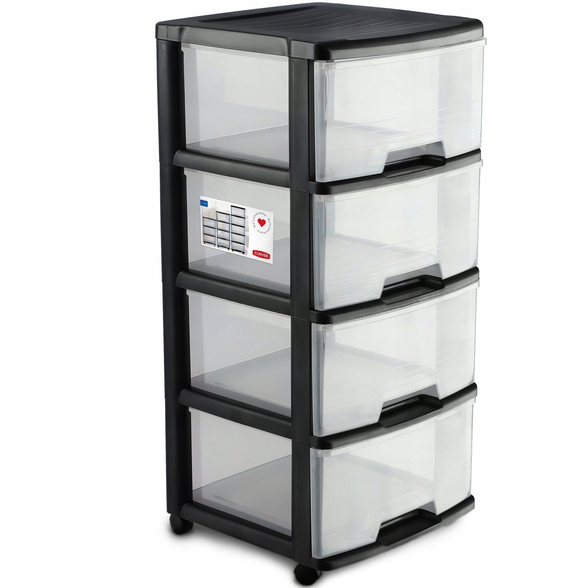 Regał z szufladami 4x20L czarny Curver