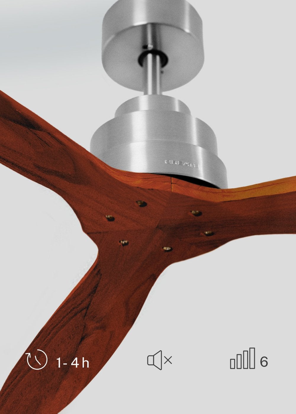CREATE - WIND STYLANCE M - Ventilateur de plafond 40W silencieux 100% bois Ø 132 cm sans eclaraige sans wifi - 5