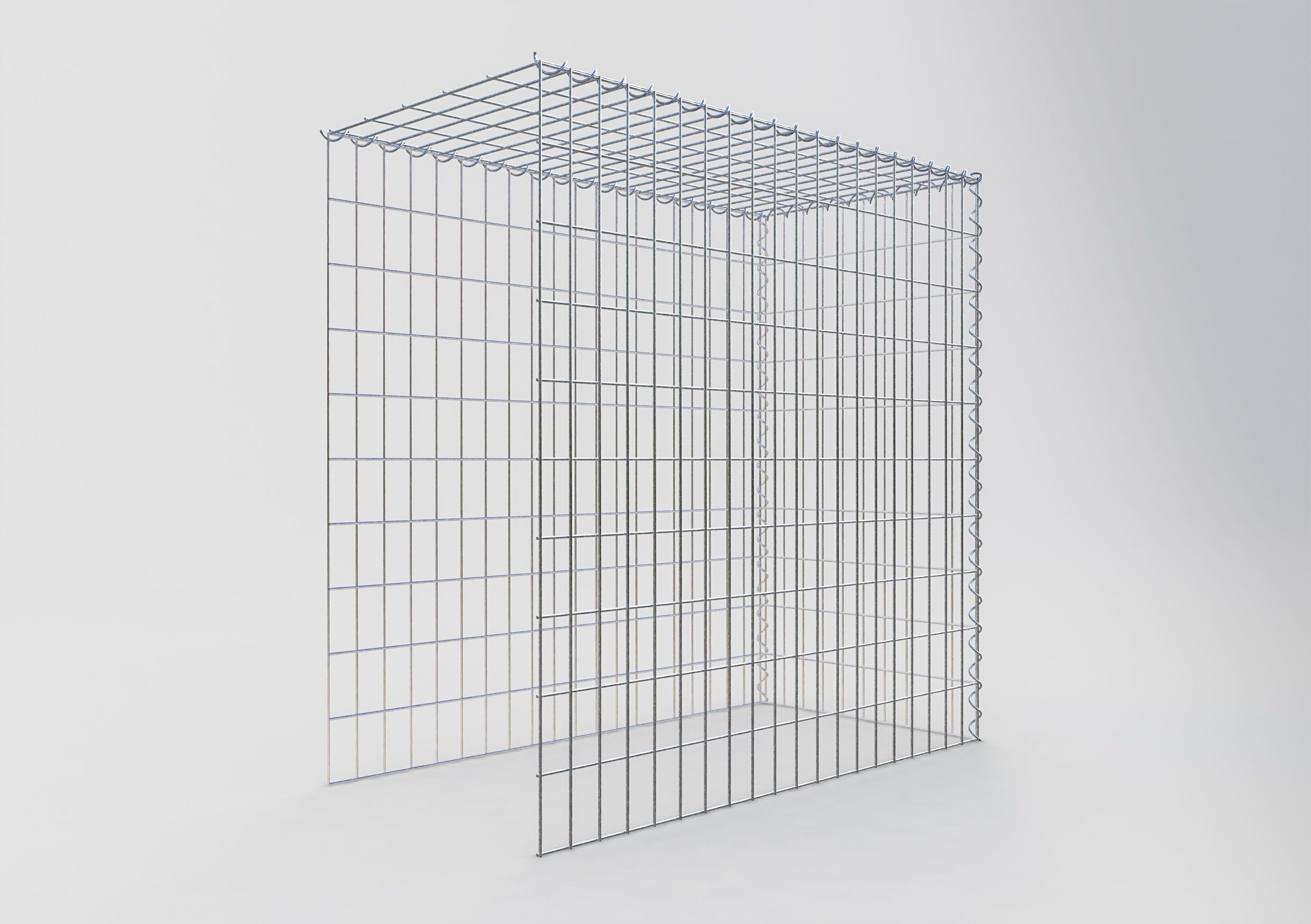 Gavión para ampliar y apilar, 100x100x50cm (LxHxP), malla 5 x 10cm, sin rejilla frontal ni inferior - 2