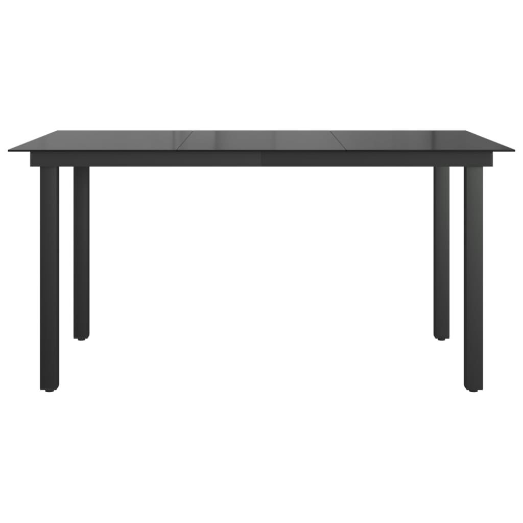 Maison Exclusive - Tavolo da Giardino Nero 150x90x74 cm in Alluminio e Vetro - 5