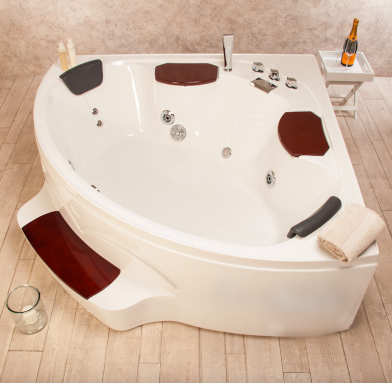 Katrin 135x135 Baignoire balnéo d'angle design | Leroy Merlin