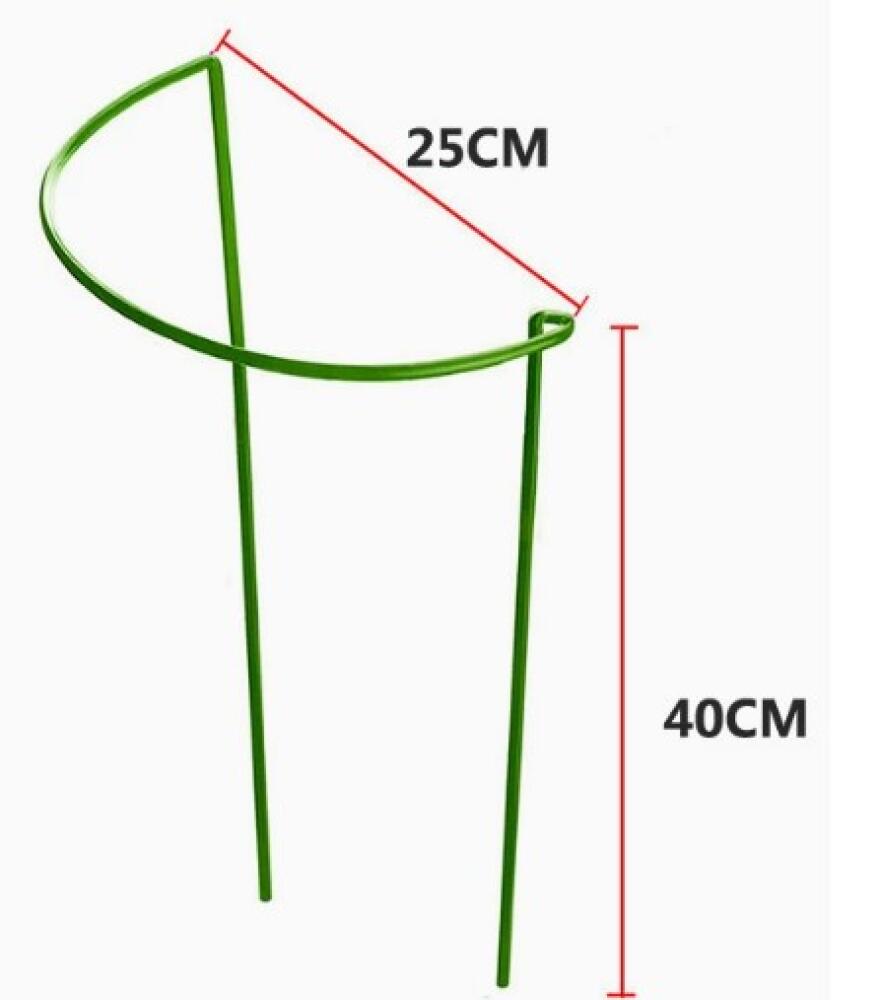 Lot de 10 supports de plantes semi-circulaires en métal - 40 x 25 cm - Support pour plantes en pot, fleurs, légumes - 5