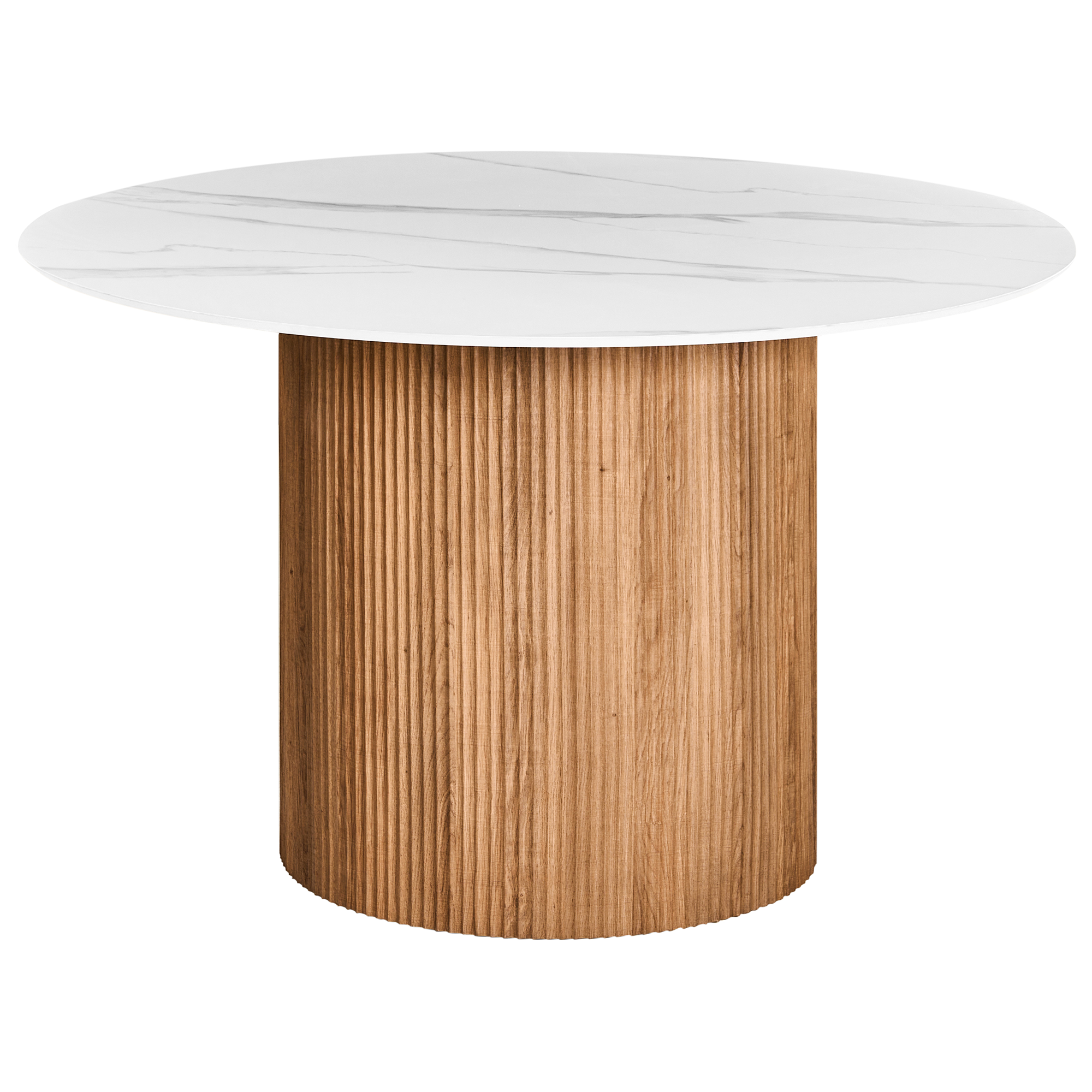 Beliani Mesa De Comedor Albina Mármol 120 Cm 120 Cm Blanco , Leroy Merlin