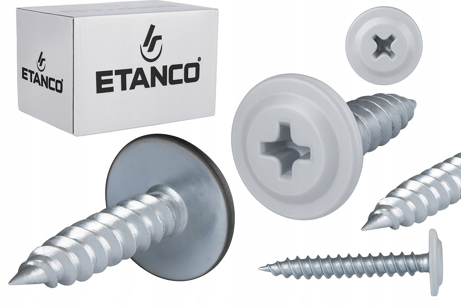 Wkręty podkładkowe Etanco zszywka 4,2x14mm, RAL7035 GM-S 250szt.