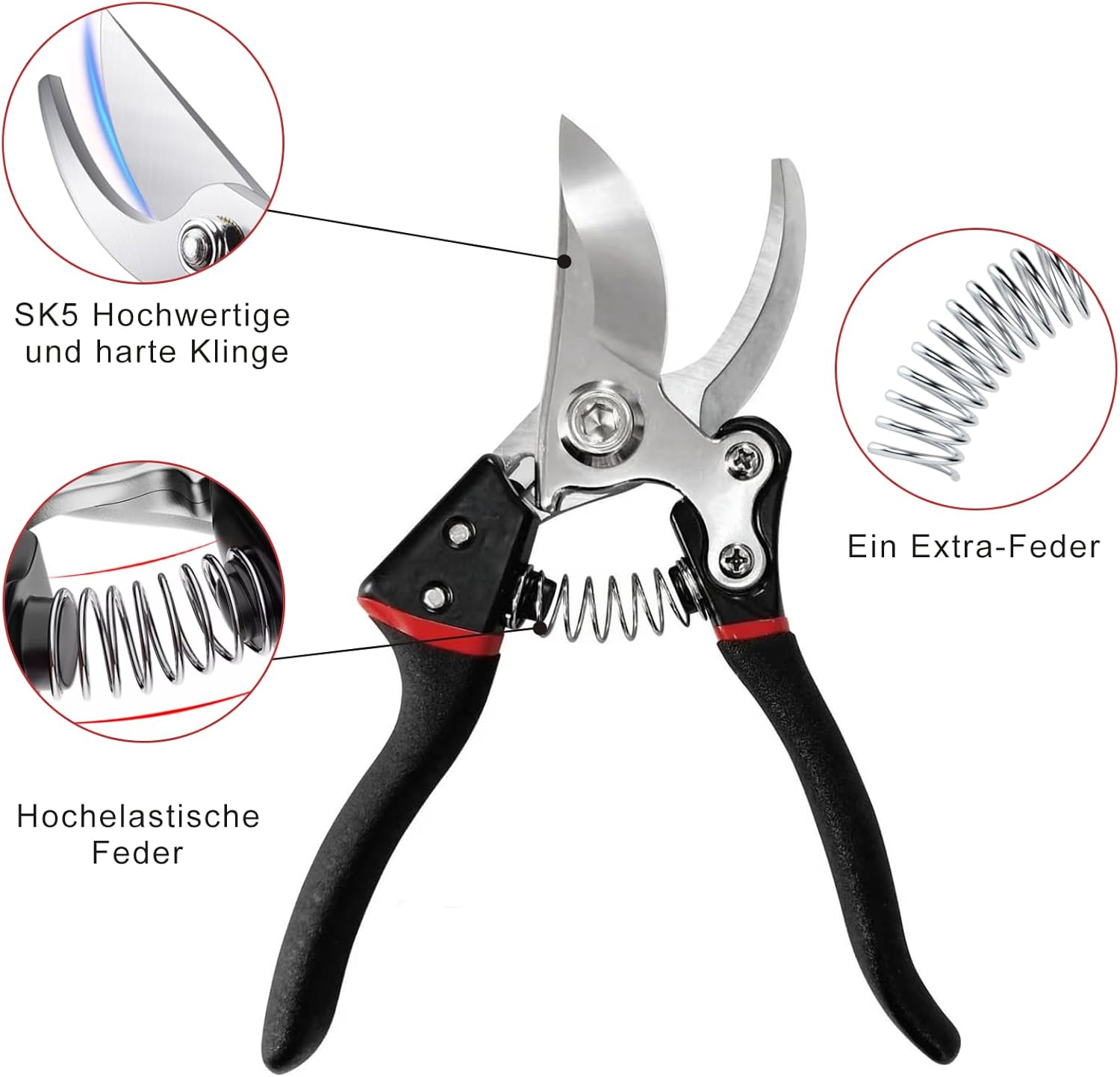 Secateur de Jardin, Sécateur Professionnel Branches, Ciseaux Branche Secateurs Coupe Tronc Tranchant Ciseau Plante Spring Sécateurs - 3