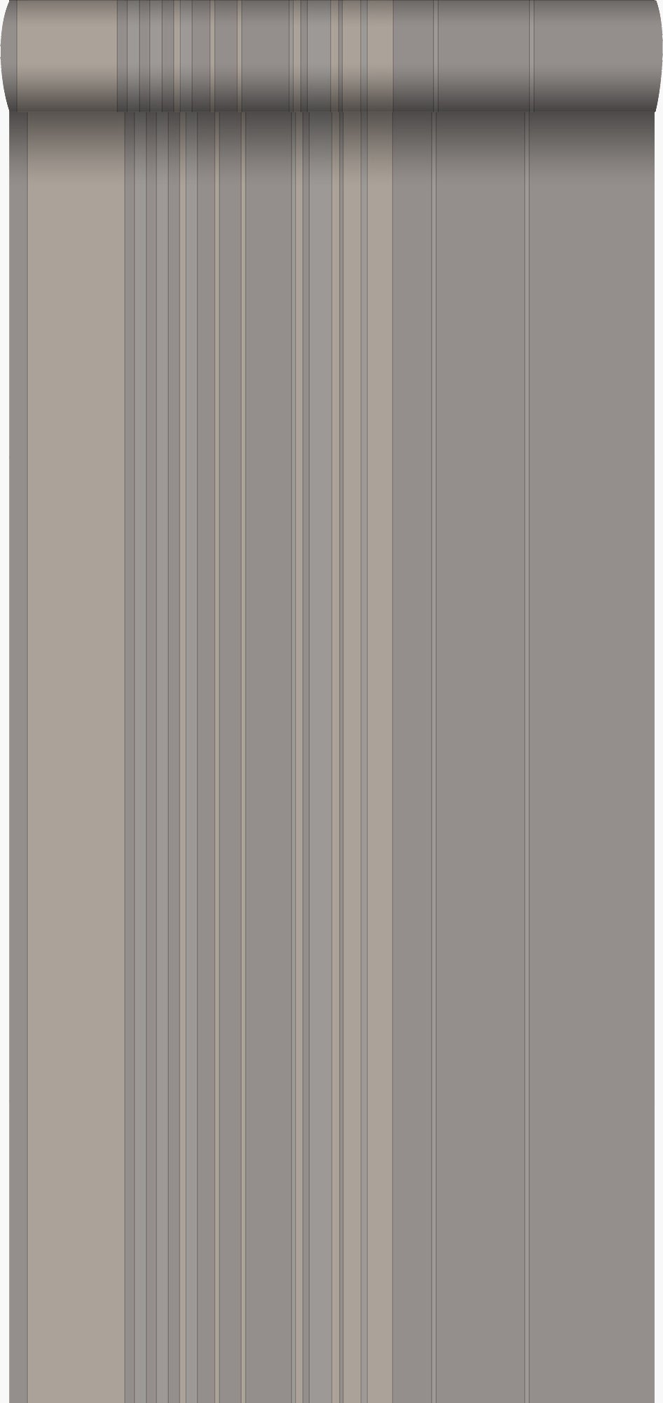 Tapeta paski taupeIbłyszczącego brązu - 53 cm x 10.05 m - ORIGIN