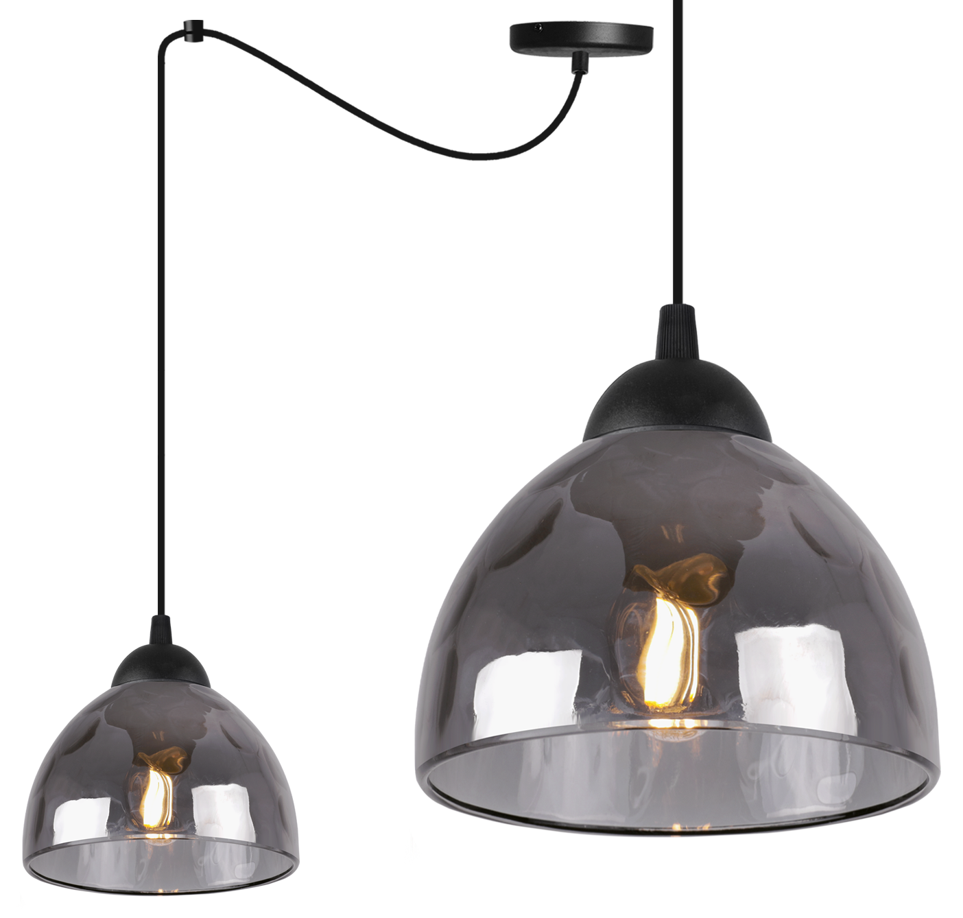 Lampa sufitowa wisząca Venice pająk classic 1xE27 klosz półokrągły grafitowy Light Home LH