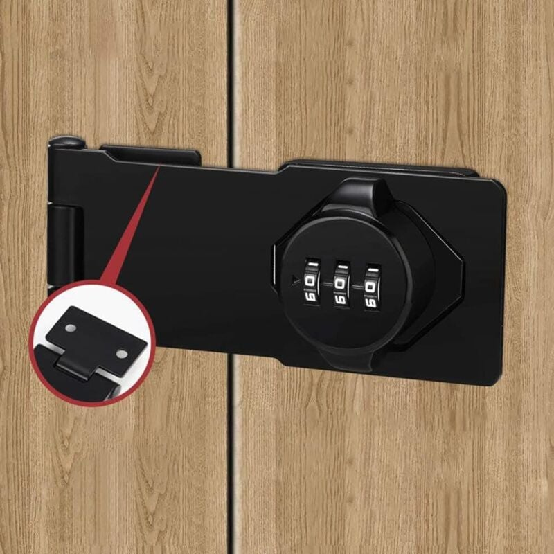 Serratura per porta codificata in acciaio inossidabile con viti per armadietti scolastici o domestici, capannoni, armadi, binari per finestre - 4