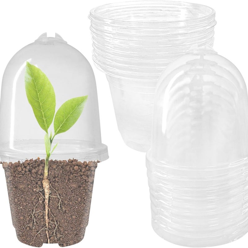 12 sztuk przezroczystych plastikowych doniczek do przesadzania, doniczki o średnicy 9 cm z otworami drenażowymi do sadzenia w pomieszczeniach, na zewn