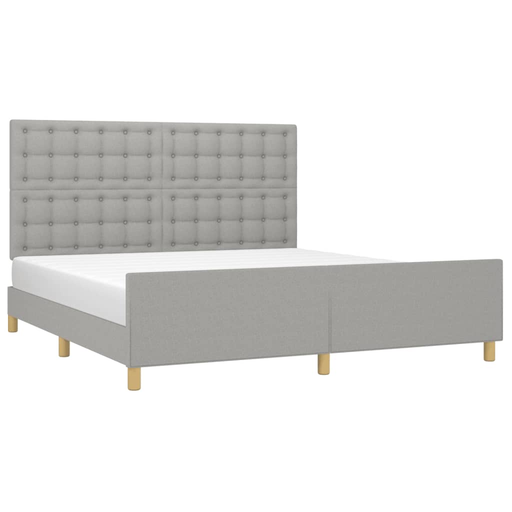Cadre de lit sans matelas gris clair 160 x 200 cm en tissu - 3