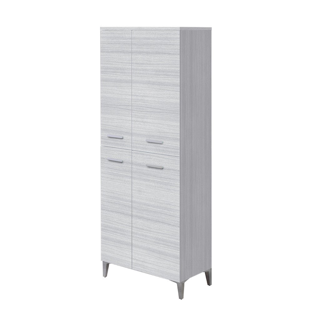 Grand meuble de salle de bain gris 4 portes 60x153,5 cm Polyvalent ou meuble à chaussures - 5