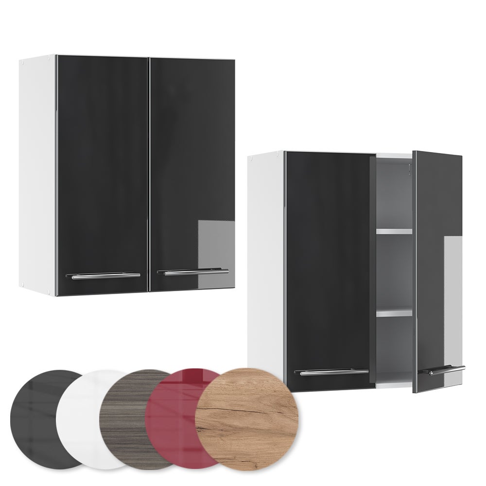 Vicco Elément haut de cuisine Fame-Line, Anthracite Haute brillance, 60cm - 5