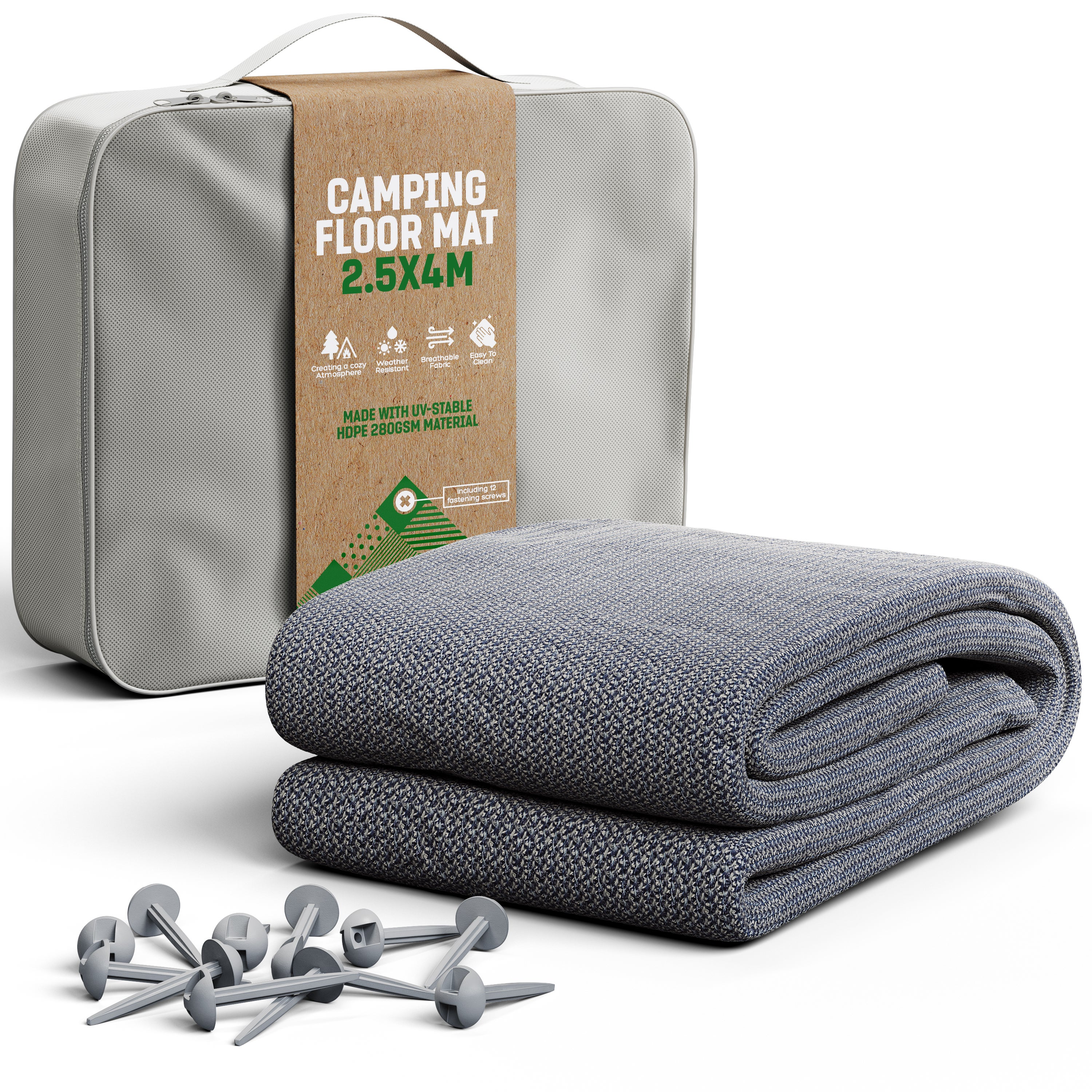 Tapis De Pique-nique Imperméable Pliable 150x180 Cm - Pour Plage, Camping, Parc - Poignée De Transport, Léger (0,9 Kg) - Couleur Beige - 7