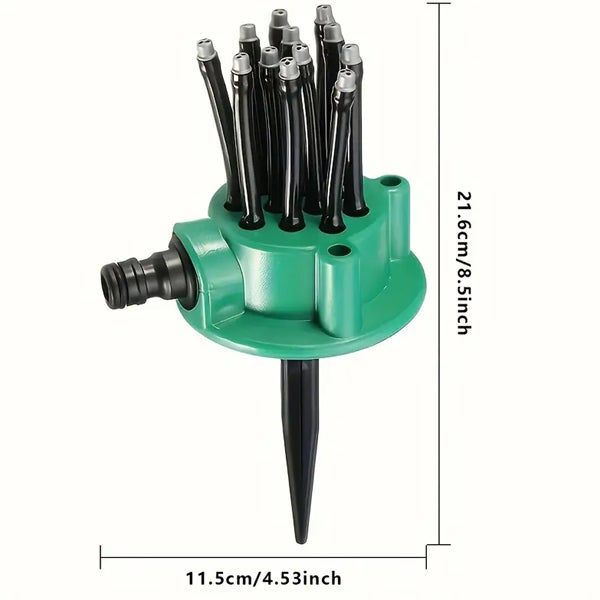 Arroseur automatique multi-têtes à 360 degrés pour jardin, système d'arrosage en plastique pour pelouse et jardin - 2