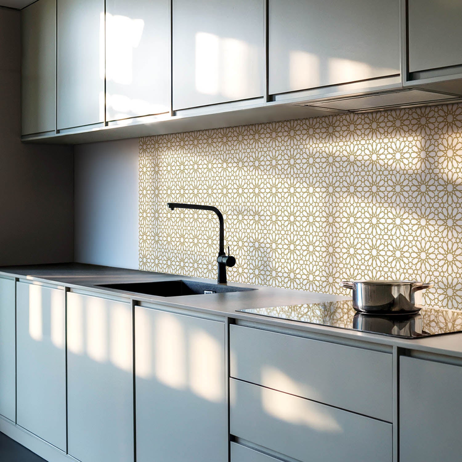 Panneaux muraux décoratifs, panneaux en PVC | 6x60x30 cm |Motif géométrique avec étoiles - 2