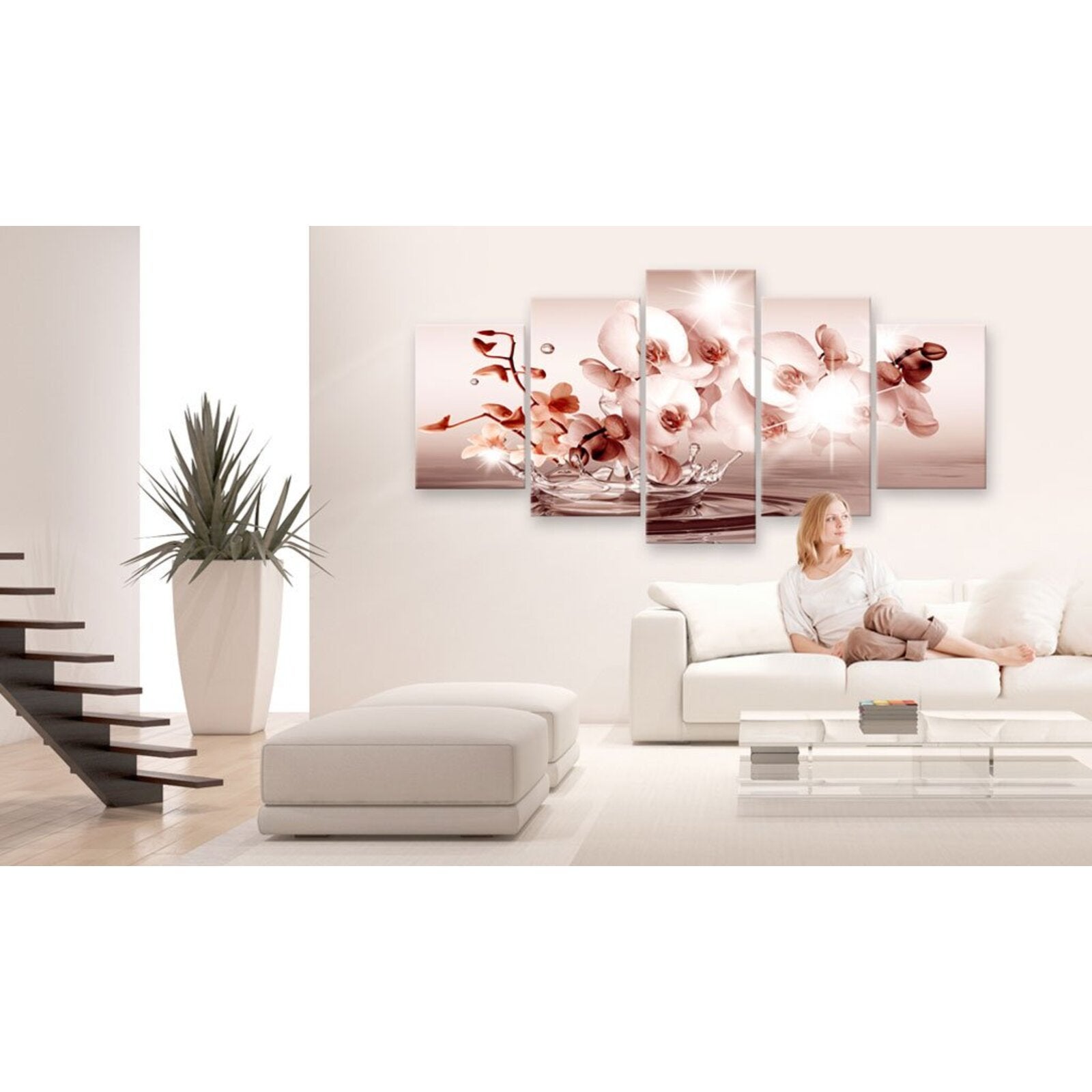 Tableau orchidée lyrique - 200 x 100 cm - 2