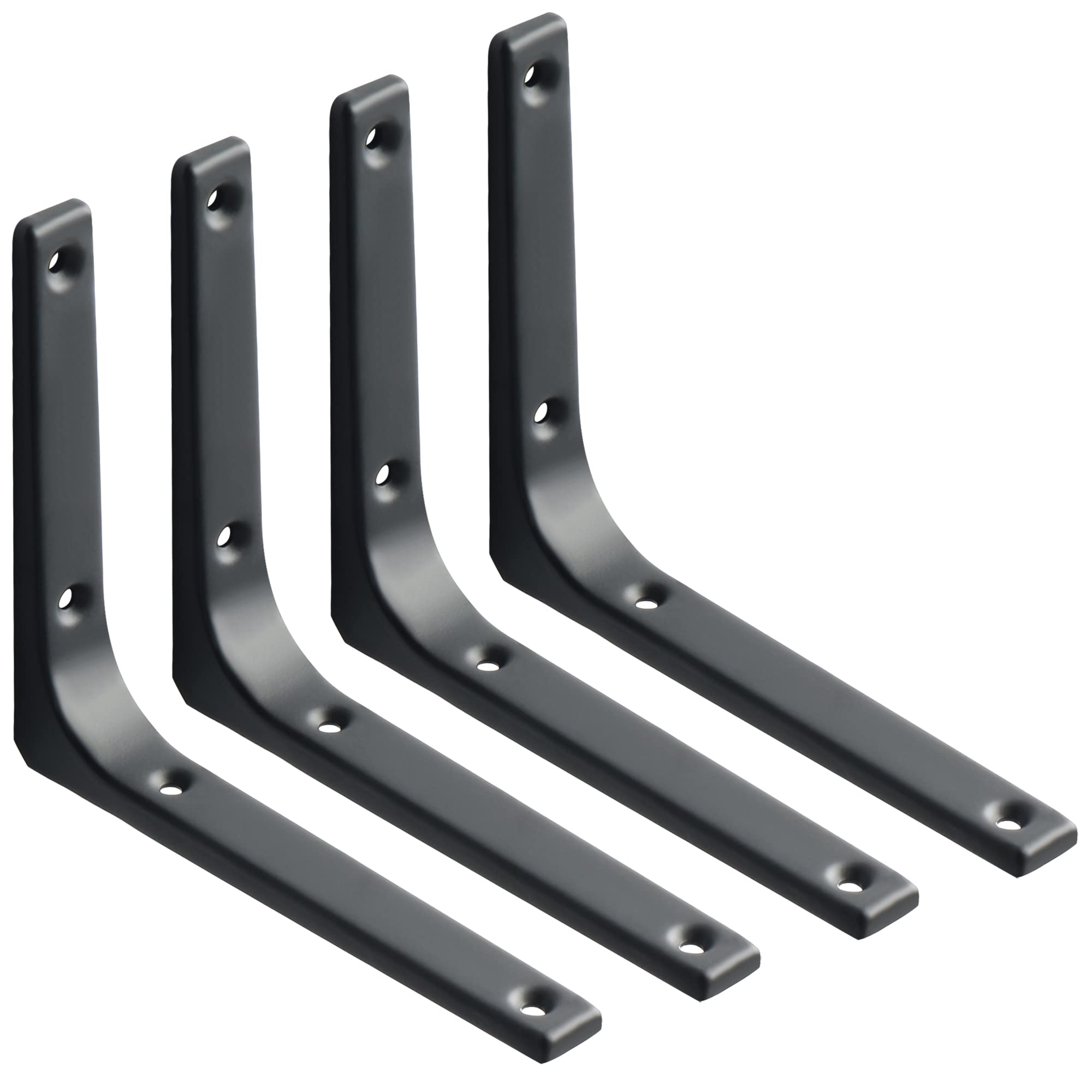 Lot De 4 équerres Murales Industrielles MLOQI – Charge Lourde, 20 Cm, Couleur Blanche