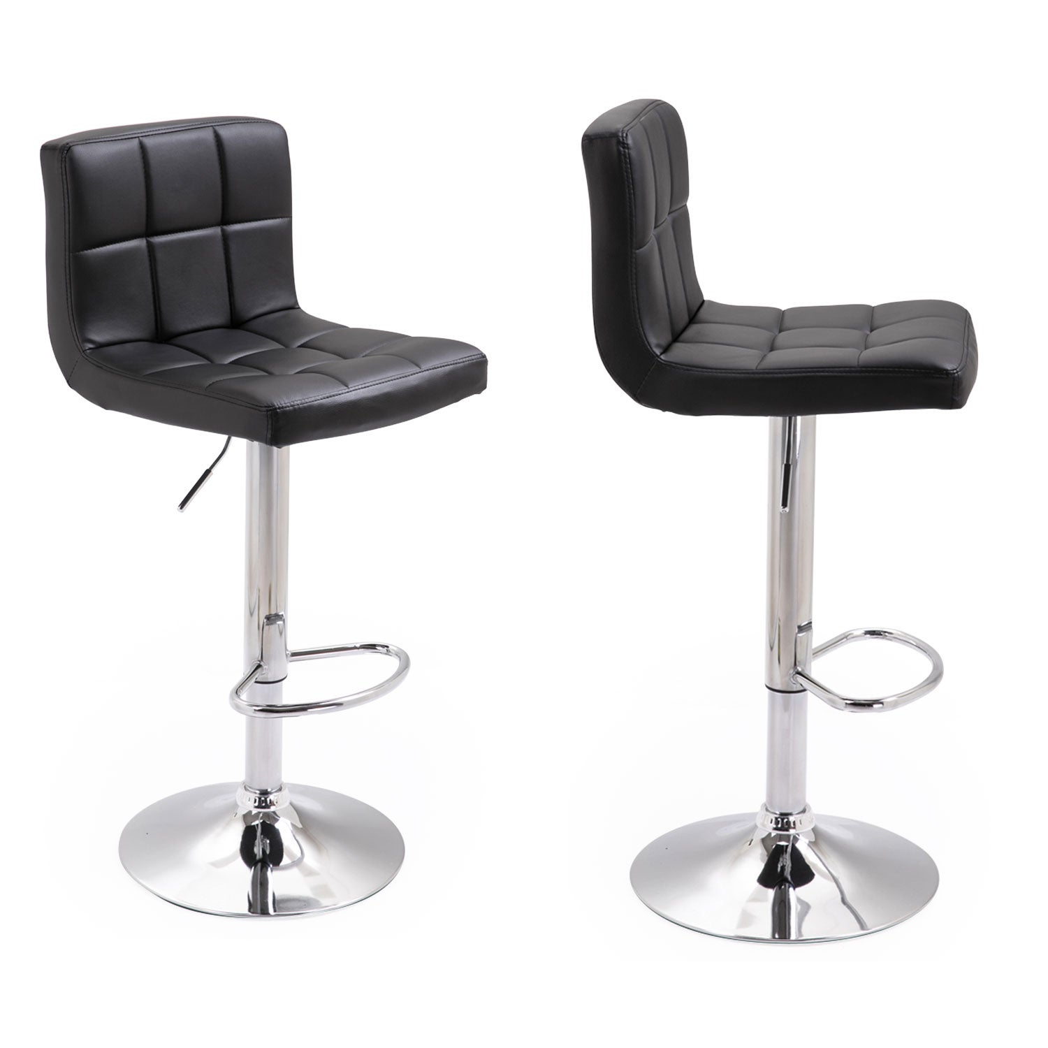 Lot de 2 tabourets de bar noir MIKE - 3