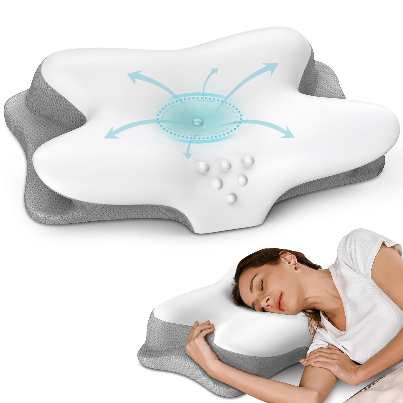 orthopédique en Mousse à mémoire de Forme, Coussin de Contour, Oreiller